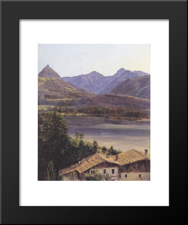 Der Wolfgangsee 20x24 Black Modern Wood Framed Art Print Poster by Waldmuller, Ferdinand Georg