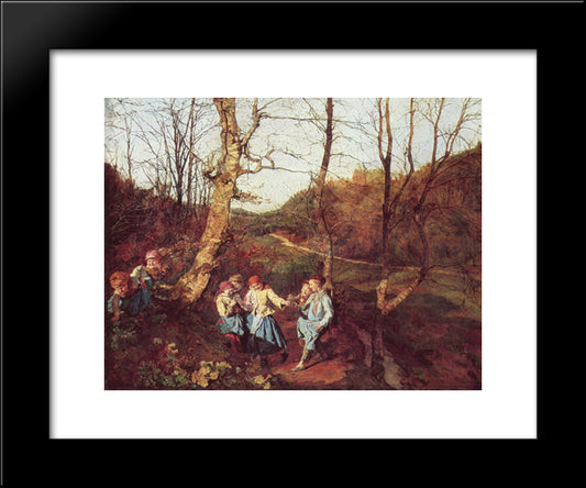 Early Spring In The Vienna Woods 20x24 Black Modern Wood Framed Art Print Poster by Waldmuller, Ferdinand Georg