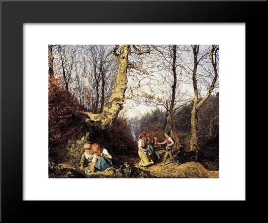 Early Spring In The Wienerwald 20x24 Black Modern Wood Framed Art Print Poster by Waldmuller, Ferdinand Georg