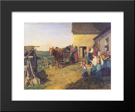 Farewell To The Bride By The Parents 20x24 Black Modern Wood Framed Art Print Poster by Waldmuller, Ferdinand Georg