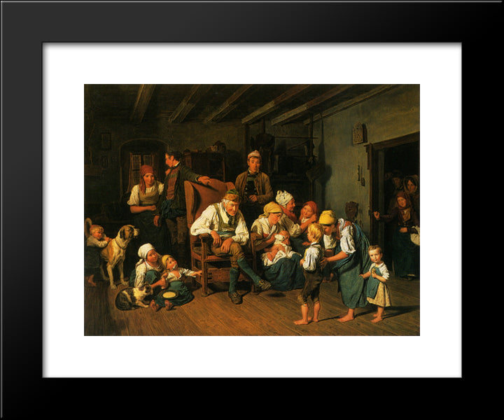 Grandfathers Birthday 20x24 Black Modern Wood Framed Art Print Poster by Waldmuller, Ferdinand Georg