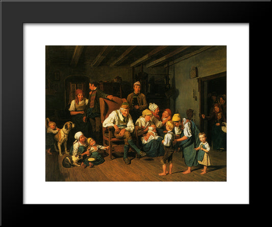 Grandfathers Birthday 20x24 Black Modern Wood Framed Art Print Poster by Waldmuller, Ferdinand Georg