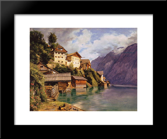 Hallstatt 20x24 Black Modern Wood Framed Art Print Poster by Waldmuller, Ferdinand Georg