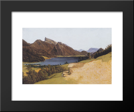 Lake Fuschel With Schafberg 20x24 Black Modern Wood Framed Art Print Poster by Waldmuller, Ferdinand Georg