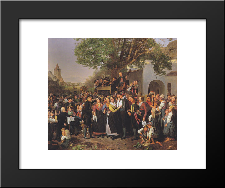 Lower-Austrian Peasant Wedding 20x24 Black Modern Wood Framed Art Print Poster by Waldmuller, Ferdinand Georg