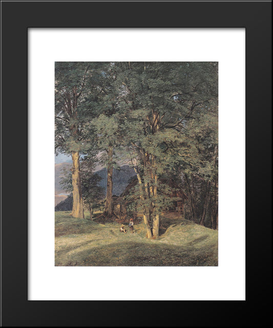 Maple Trees Near Ischl 20x24 Black Modern Wood Framed Art Print Poster by Waldmuller, Ferdinand Georg