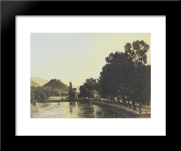 A Morning In Interlaken 20x24 Black Modern Wood Framed Art Print Poster by Hodler, Ferdinand