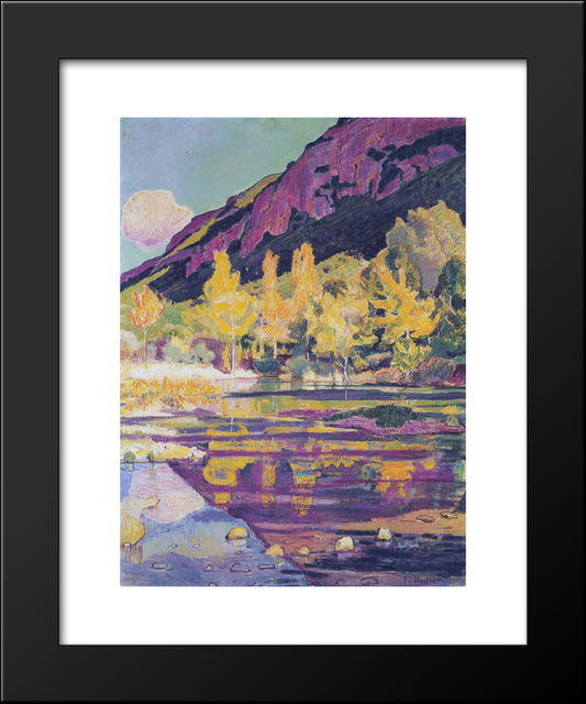 At The Foot Of The Petit Saleve 20x24 Black Modern Wood Framed Art Print Poster by Hodler, Ferdinand