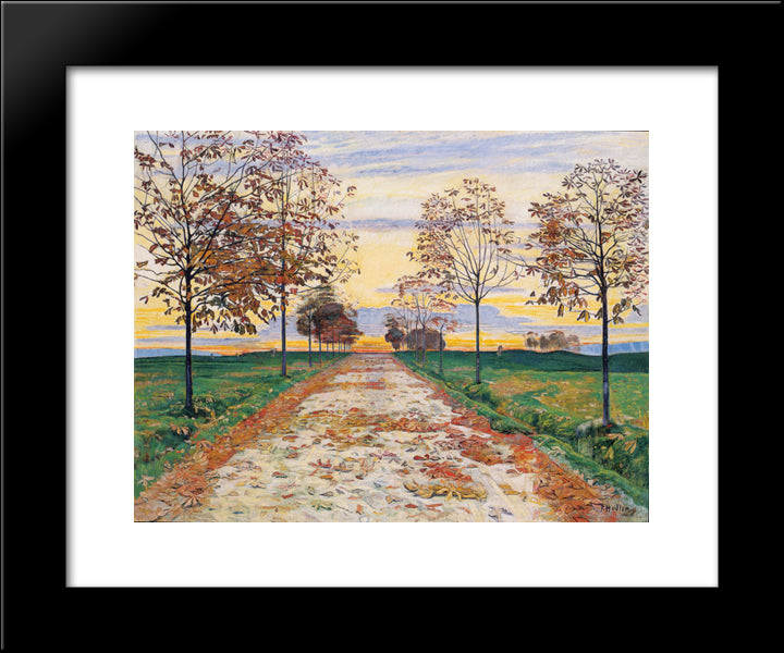 Autumn Evening 20x24 Black Modern Wood Framed Art Print Poster by Hodler, Ferdinand