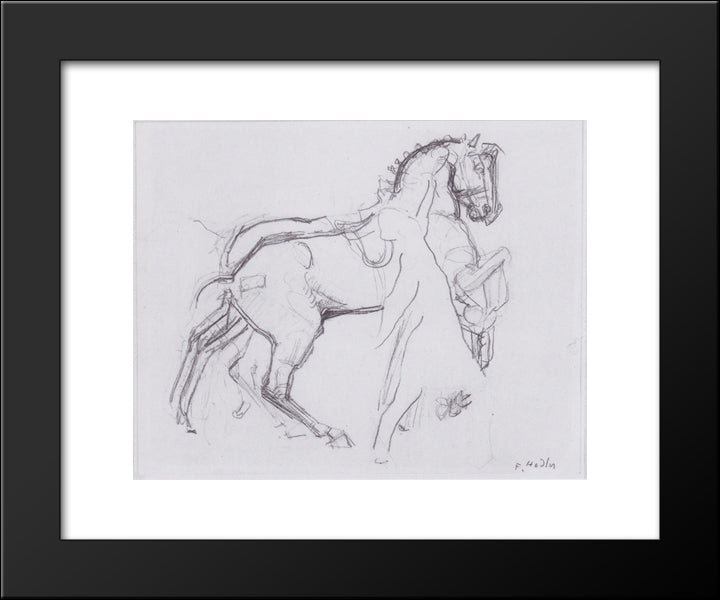 Cavalryman Striding A Horse 20x24 Black Modern Wood Framed Art Print Poster by Hodler, Ferdinand