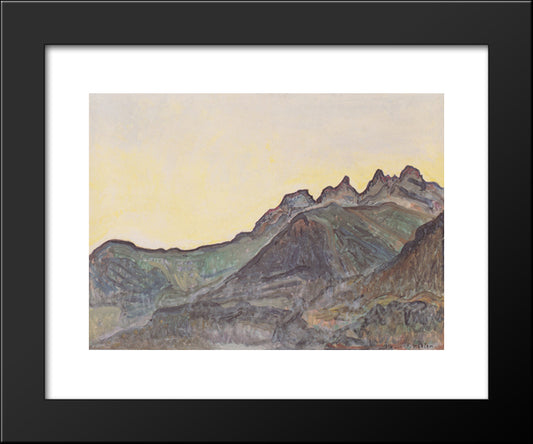 Dents Du Midi 20x24 Black Modern Wood Framed Art Print Poster by Hodler, Ferdinand