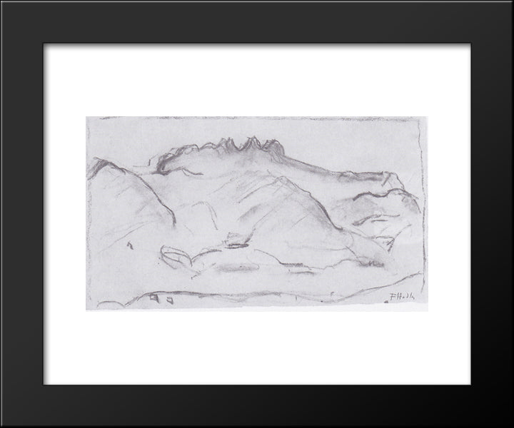 Dents Du Midi From Champery 20x24 Black Modern Wood Framed Art Print Poster by Hodler, Ferdinand