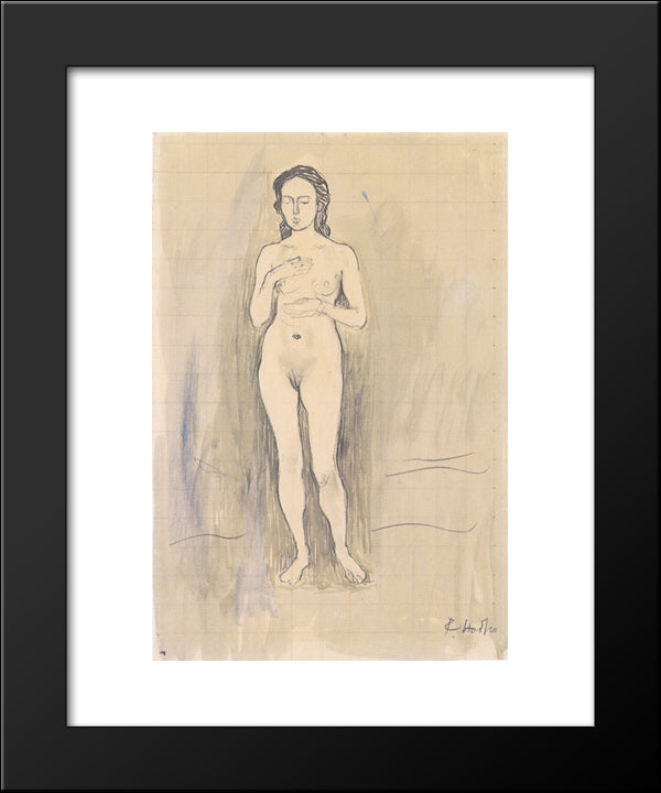 Female Nude (Study For Truth) 20x24 Black Modern Wood Framed Art Print Poster by Hodler, Ferdinand