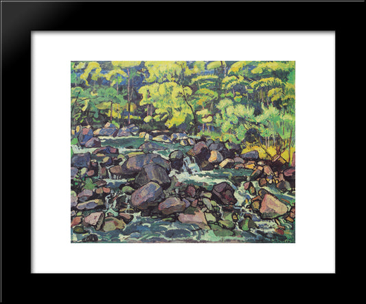 Forest Stream At Champery 20x24 Black Modern Wood Framed Art Print Poster by Hodler, Ferdinand