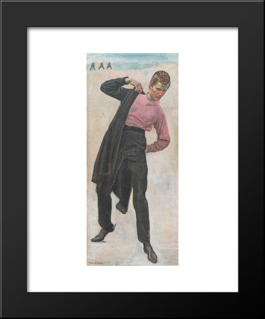 Jenenser Student 20x24 Black Modern Wood Framed Art Print Poster by Hodler, Ferdinand