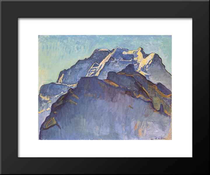 Jungfrau Massif And Schwarzmonch 20x24 Black Modern Wood Framed Art Print Poster by Hodler, Ferdinand