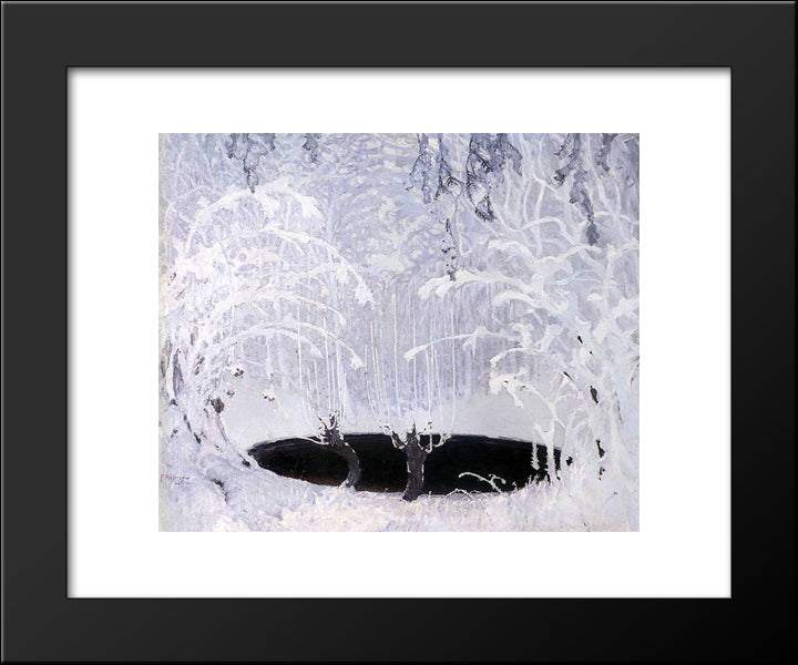 Bajka Zimowa 20x24 Black Modern Wood Framed Art Print Poster by Ruszczyc, Ferdynand
