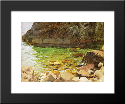 Brzeg Morza I Skaly 20x24 Black Modern Wood Framed Art Print Poster by Ruszczyc, Ferdynand