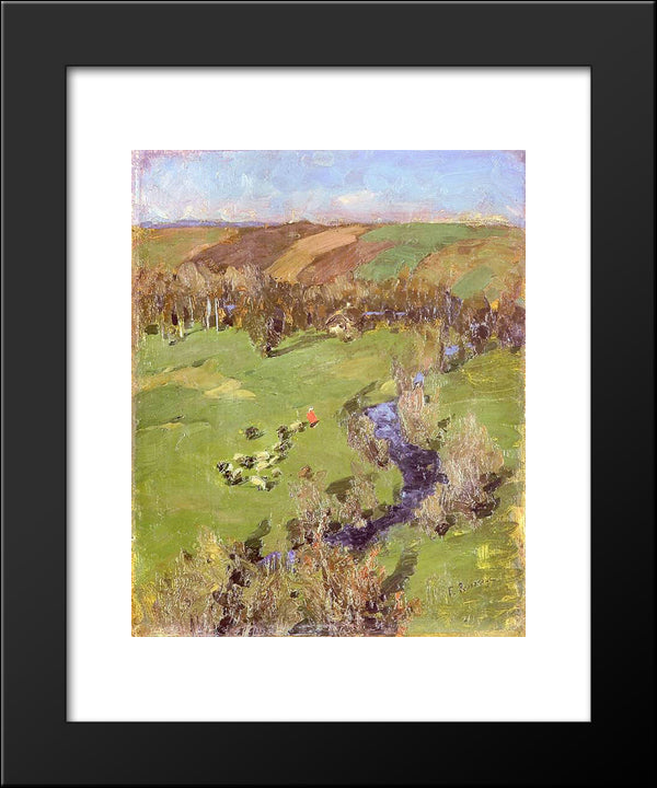 Pejzaz Pagorkowaty 20x24 Black Modern Wood Framed Art Print Poster by Ruszczyc, Ferdynand