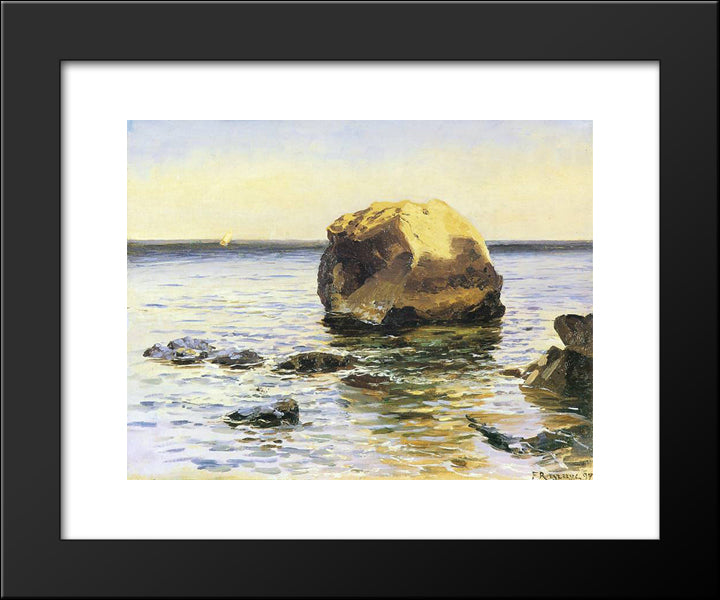 Skala W Morzu 20x24 Black Modern Wood Framed Art Print Poster by Ruszczyc, Ferdynand