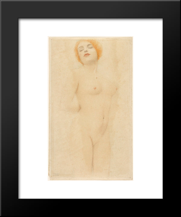 Aktstudie 20x24 Black Modern Wood Framed Art Print Poster by Khnopff, Fernand