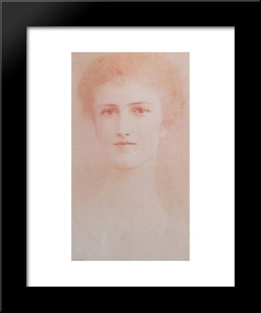 Baroness Fernand Van Der Bruggen 20x24 Black Modern Wood Framed Art Print Poster by Khnopff, Fernand