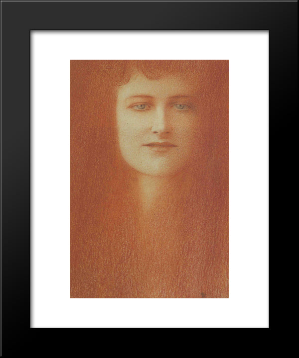 Etude De Femme 20x24 Black Modern Wood Framed Art Print Poster by Khnopff, Fernand