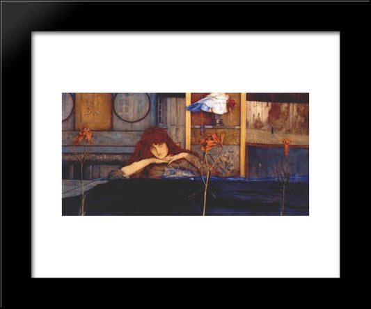 I Lock My Door Upon Myself 20x24 Black Modern Wood Framed Art Print Poster by Khnopff, Fernand