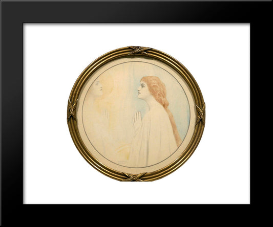 La Conscience 20x24 Black Modern Wood Framed Art Print Poster by Khnopff, Fernand