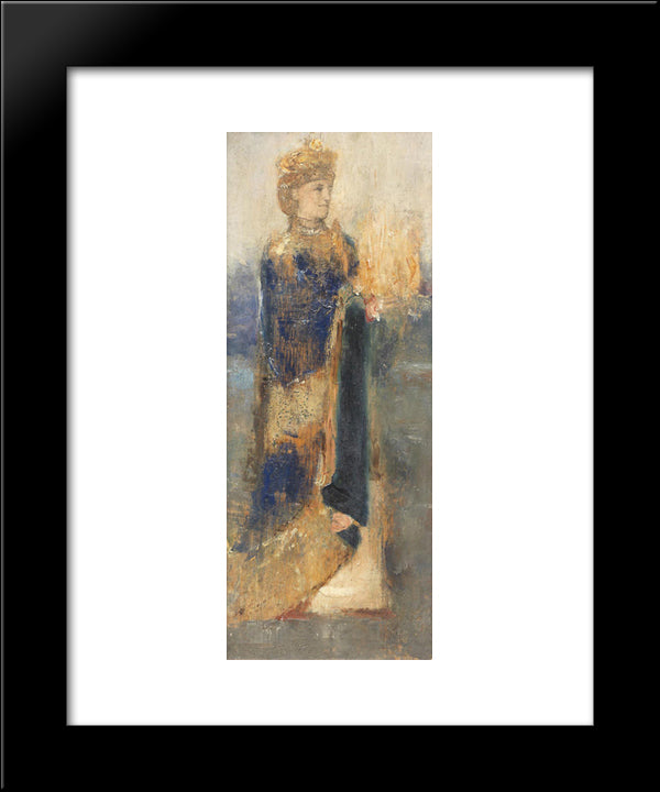 Magician 20x24 Black Modern Wood Framed Art Print Poster by Khnopff, Fernand