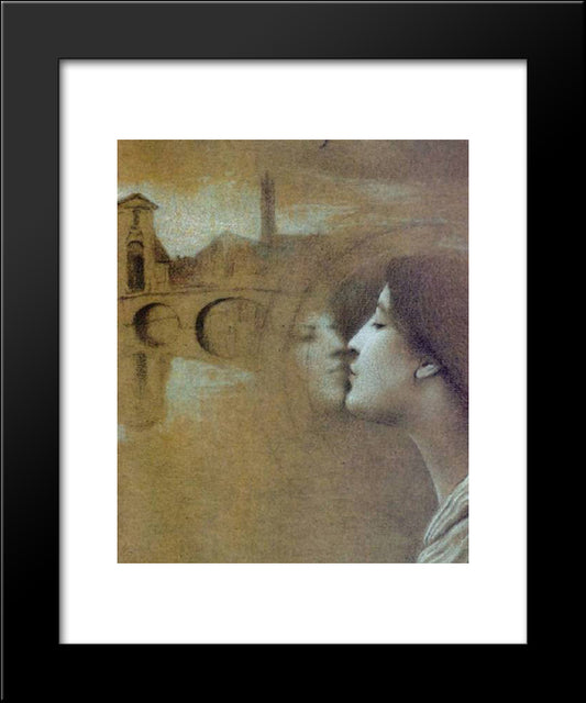 My Heart Cries For The Past 20x24 Black Modern Wood Framed Art Print Poster by Khnopff, Fernand