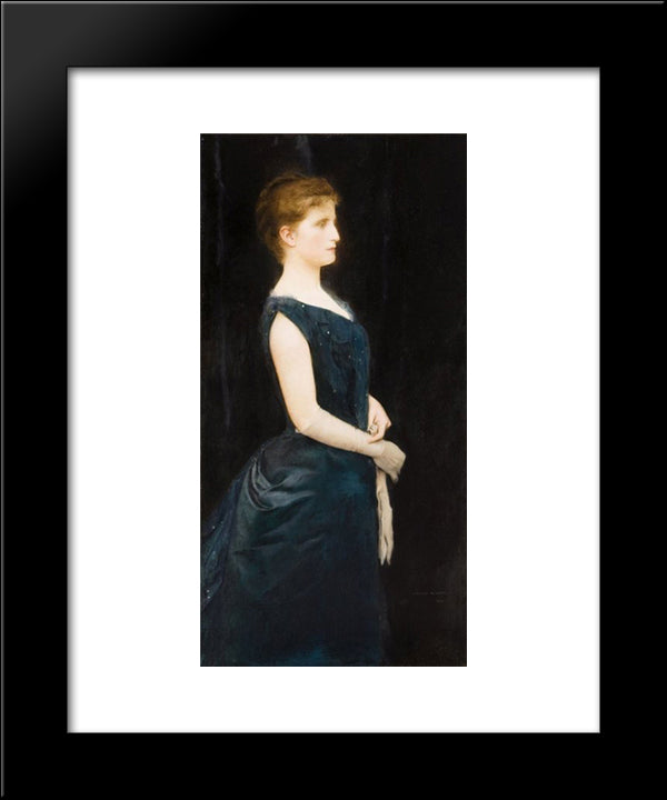 Portrait Of Mrs Botte 20x24 Black Modern Wood Framed Art Print Poster by Khnopff, Fernand