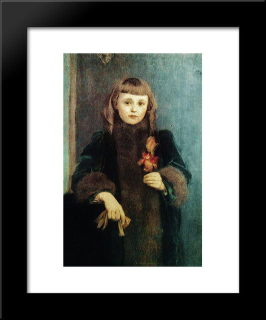 Portrait Of Yvonne Seys 20x24 Black Modern Wood Framed Art Print Poster by Khnopff, Fernand