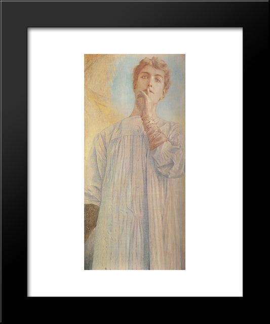 Silence 20x24 Black Modern Wood Framed Art Print Poster by Khnopff, Fernand