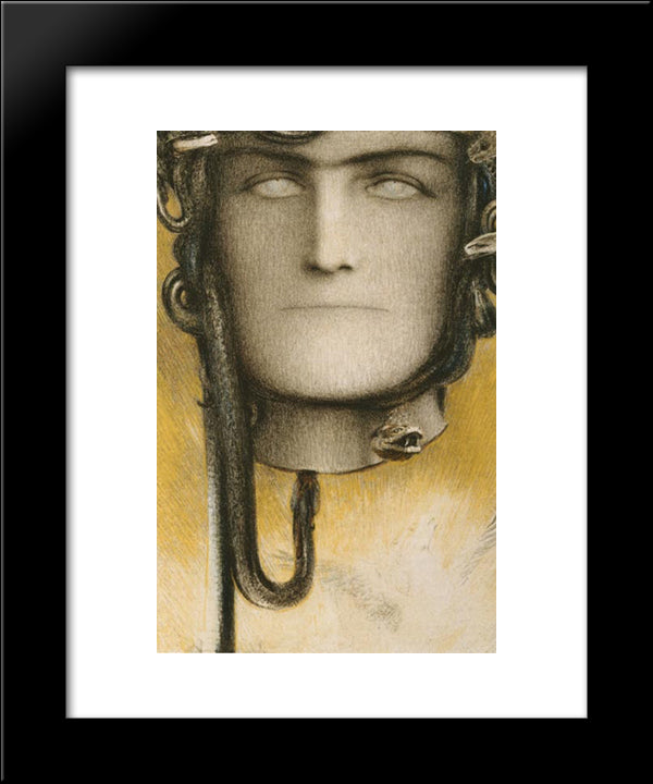 The Blood Of Medusa 20x24 Black Modern Wood Framed Art Print Poster by Khnopff, Fernand