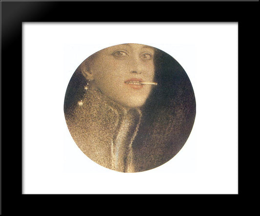 The Cigarette 20x24 Black Modern Wood Framed Art Print Poster by Khnopff, Fernand