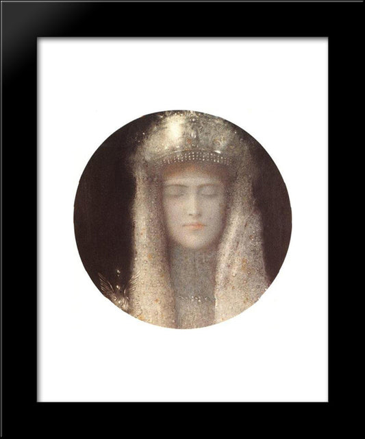 The Silver Tiara 20x24 Black Modern Wood Framed Art Print Poster by Khnopff, Fernand