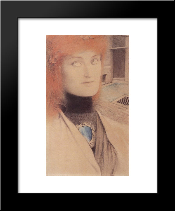 Who Shall Deliver Me 20x24 Black Modern Wood Framed Art Print Poster by Khnopff, Fernand