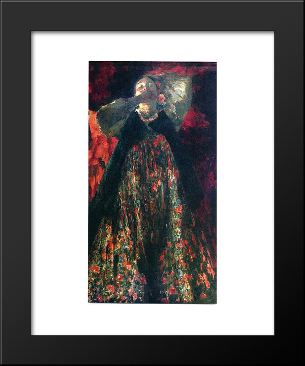 A Girl 20x24 Black Modern Wood Framed Art Print Poster by Malyavin, Filipp