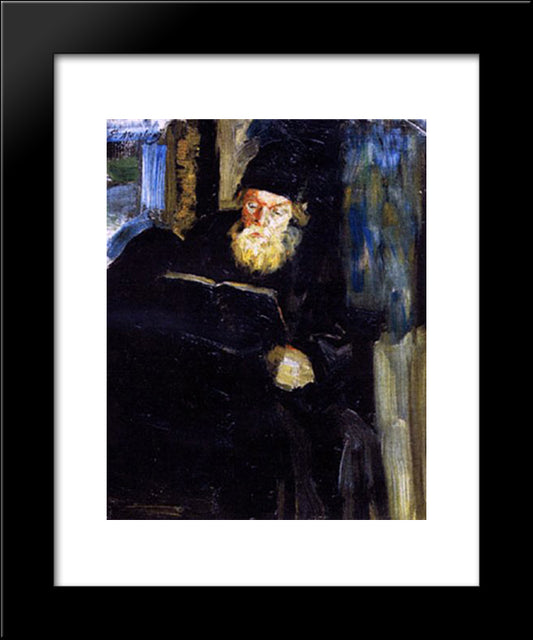 A Monk 20x24 Black Modern Wood Framed Art Print Poster by Malyavin, Filipp