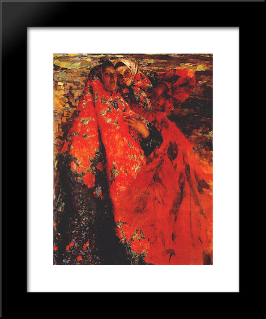 A Peasant Women 20x24 Black Modern Wood Framed Art Print Poster by Malyavin, Filipp