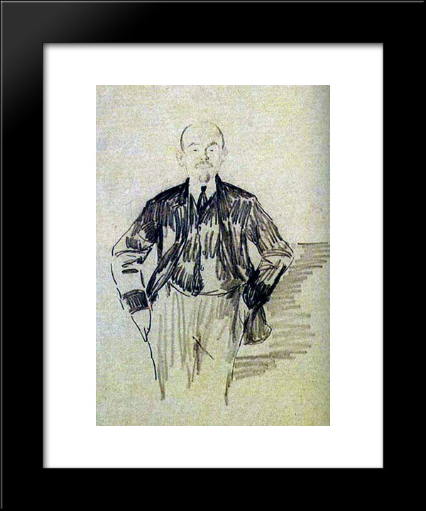 Lenin 20x24 Black Modern Wood Framed Art Print Poster by Malyavin, Filipp