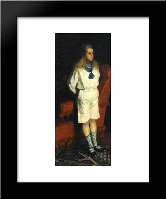 Portrait Of A Boy In A White Suit 20x24 Black Modern Wood Framed Art Print Poster by Malyavin, Filipp