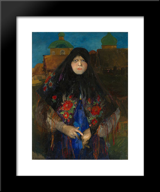 Portrait Of A Rich Peasant 20x24 Black Modern Wood Framed Art Print Poster by Malyavin, Filipp