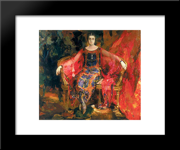 Portrait Of Alexandra Balashova 20x24 Black Modern Wood Framed Art Print Poster by Malyavin, Filipp