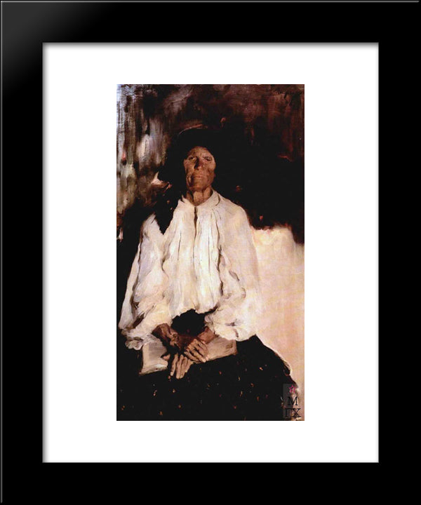 Portrait Of Daria Ivanovna Tatarintseva 20x24 Black Modern Wood Framed Art Print Poster by Malyavin, Filipp