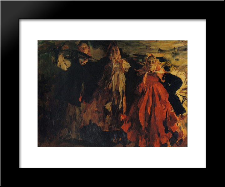 Three Women 20x24 Black Modern Wood Framed Art Print Poster by Malyavin, Filipp