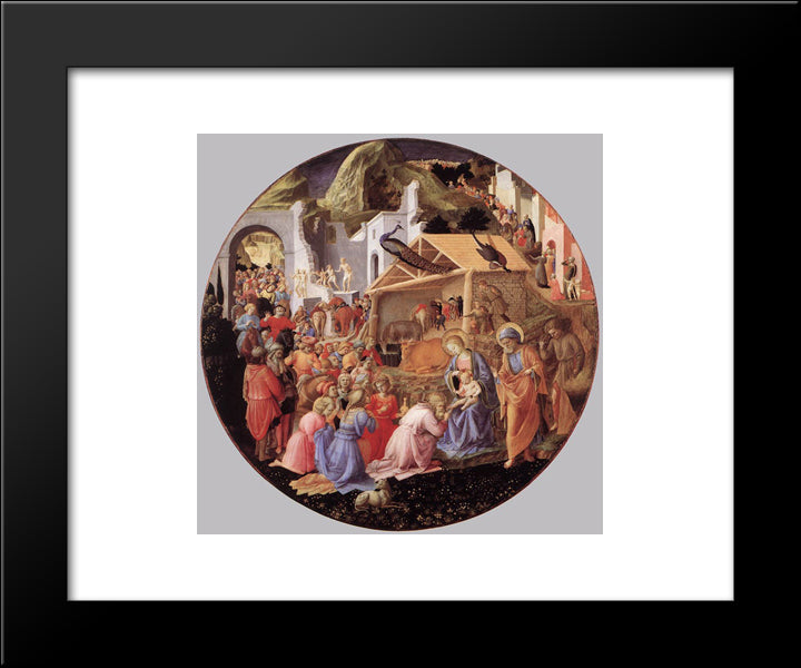 Adoration Of The Magi 20x24 Black Modern Wood Framed Art Print Poster by Lippi, Filippo