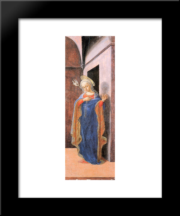 Annunciation, Right Wing 20x24 Black Modern Wood Framed Art Print Poster by Lippi, Filippo