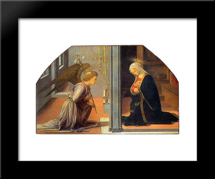 Annunciation 20x24 Black Modern Wood Framed Art Print Poster by Lippi, Filippo